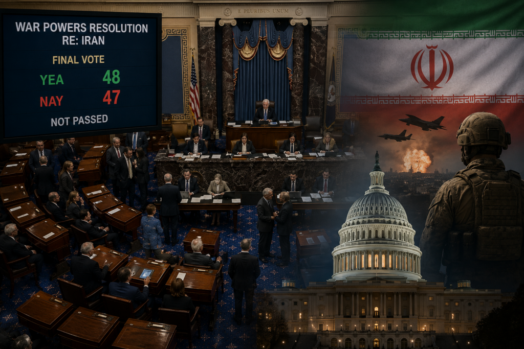 Senate Blocks New Effort to Restrict Presidential War Powers in Iran Debate ee